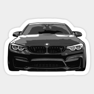 Grey BMW M4 Illustration Sticker